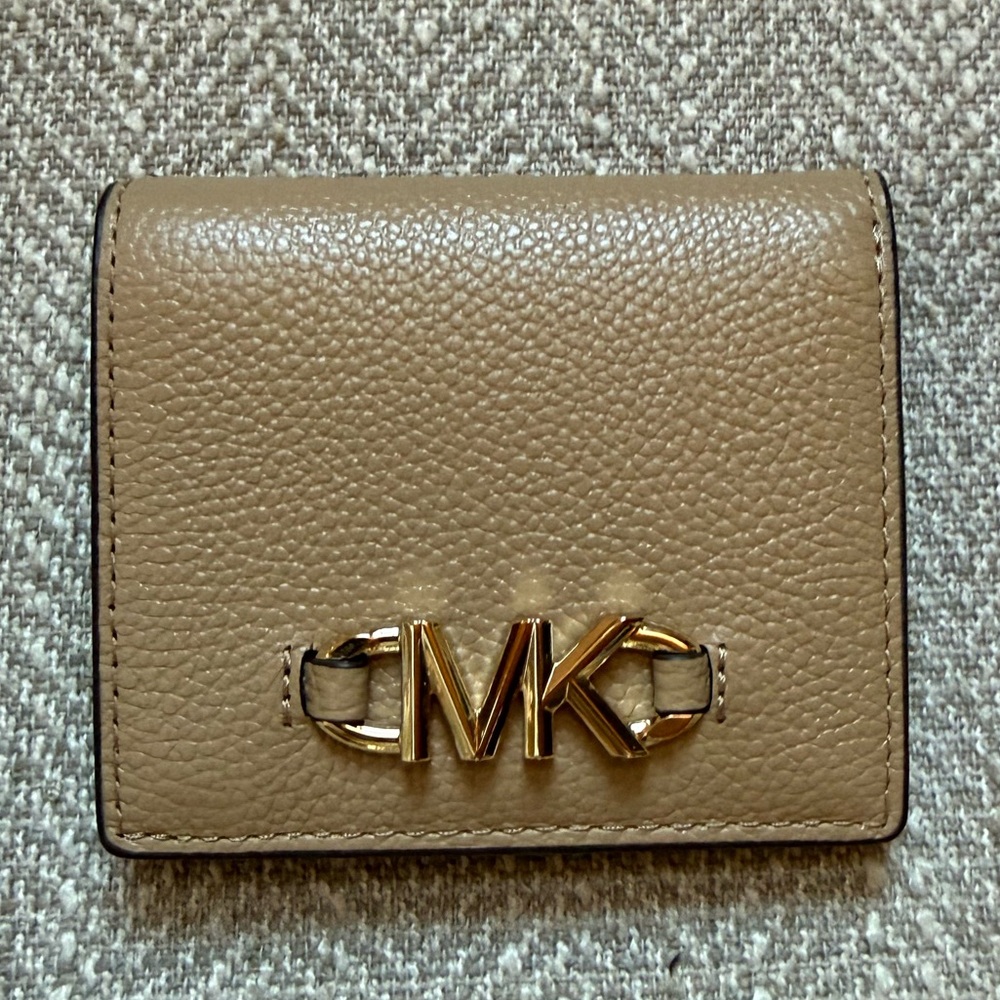 Michael Kors Camel Leather Wallet with Gold Logo